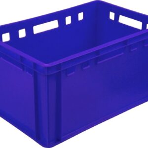 Ящики (Россия) Ящик 600*400*300 мм. для мяса Е3 прямой сплошной, синий (крышка 65079) /1/28/