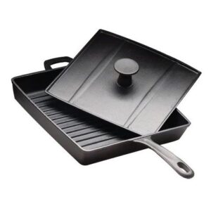 Чугун (Китай) Сковорода 27*27 см. h=4 см. чугун, для цыплят табака с 2 ручками /1/6/