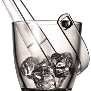 Pasabahce (Россия) Ведро для льда 0,9 л. стекло d=13 см., с пластик. щипцами Сильвана /6/288/