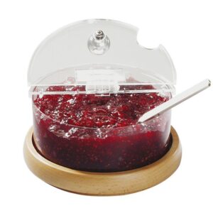 APS (Германия) Емкость для джема охлаждаемая 0,6 л. d=14 см. h=9 см. с крышк. на дерев. подст. APS /1/