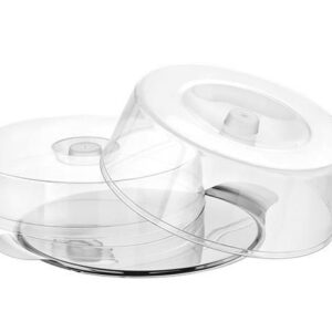 APS (Германия) Блюдо для торта d=30 см. нерж. с 2-мя крышками h=7 см. h=11 см. полистирол APS /1/6/