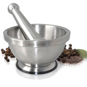 Vin Bouquet (Испания) Ступка d=13,5 см. h=8 см. с пестиком 16 см., нерж. резиновое покрыт. дна VB /1/6/12/