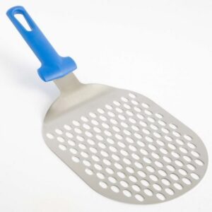 GI.METAL (Италия) Лопатка для пиццы овальная перфорир. 17,5*21 см. нерж. ручка пластик Gimetal /1/4/