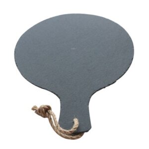 MGprof Блюдо для подачи круглое d=25 см. h=0,8 см. черное, сланец с ручкой MGprof /1/10/