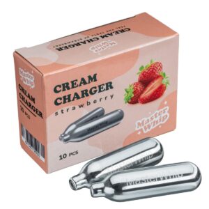 MasterWhip (Китай) Баллончики для сифона для взбивания сливок (N2O) 10 шт/уп. вкус клубника MasterWhip /1/36/
