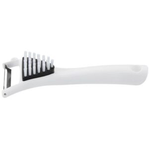 Fackelmann (Германия) Овощечистка 5/17,5 см. с плавающим лезвием и щеткой, белая нерж. с пластик. ручкой FM /1/4/