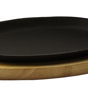 Сковорода овальная на деревянной подставке 270х180 мм [DSU-S-D1]