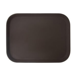 Поднос прорезиненный прямоугольный 500х380х25 мм коричневый [1520CT Brown]