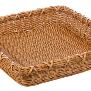 Корзинка пластиковая 450х450х80 мм квадратная коричневая [Brown 5502]