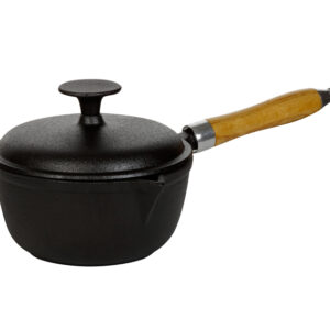 Сотейник 1,4 л чугун с крышкой, носиком и деревянной ручкой Luxstahl [HE14]