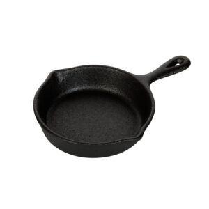 СКОВОРОДА d=106/24 с ручкой и двумя носиками порционная чугун Luxstahl [HE70M]