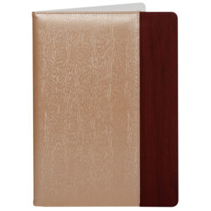 Папка для меню бежевая с тиснением с красной вставкой [HY015]