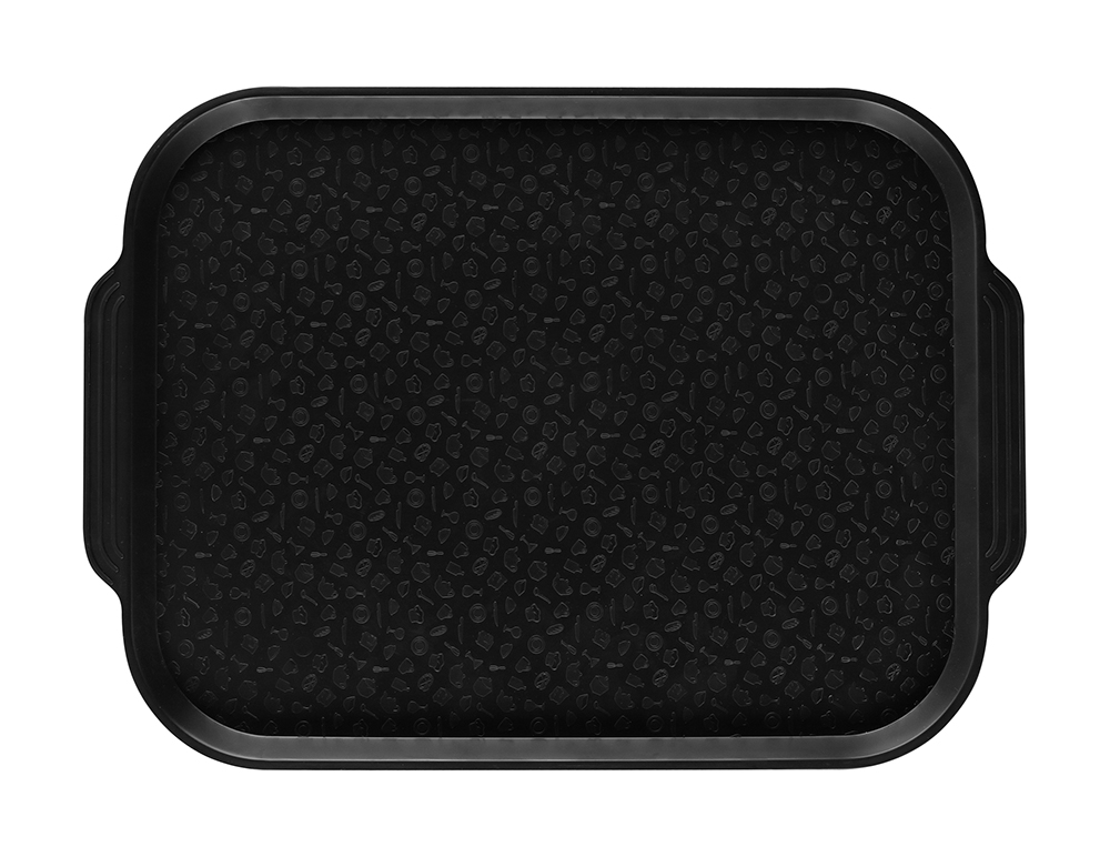 Поднос столовый 450х355 мм с ручками черный