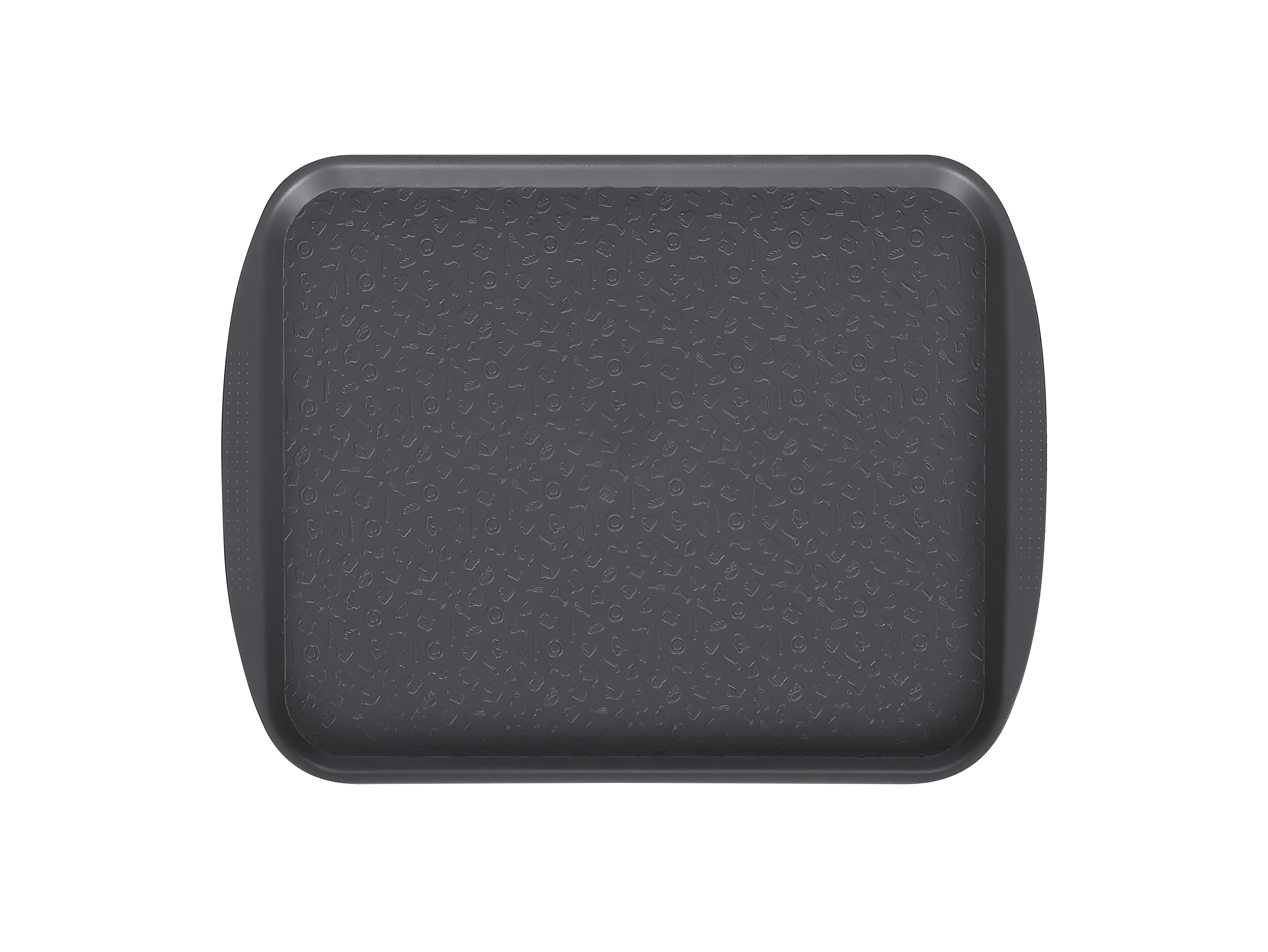 Поднос столовый 415х305 мм с ручками серый